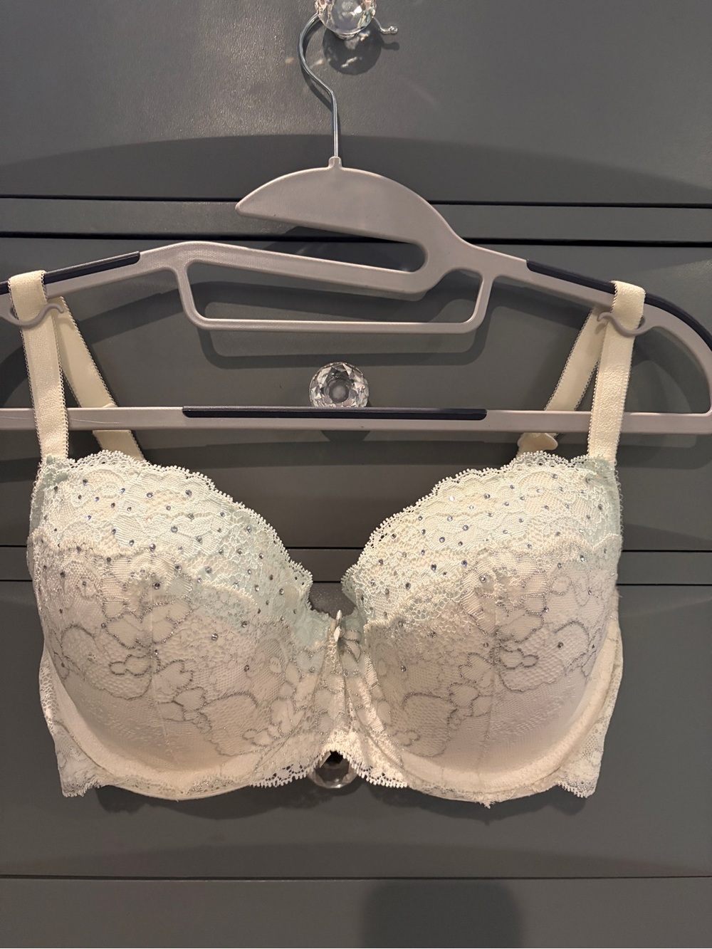 Victoria’s Secret Bridal Rhinestone Lace Bra NWT Ivory 34DD Honeymoon